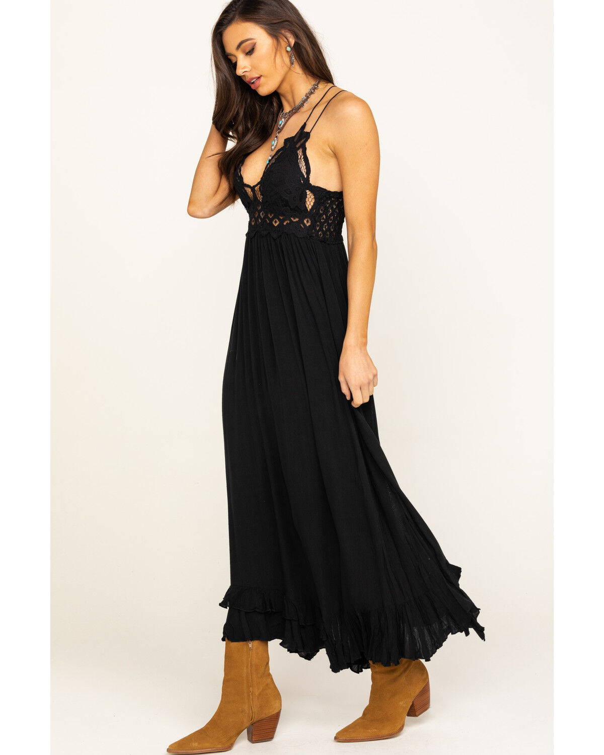 Black Adella Maxi Slip Dress | Sheplers